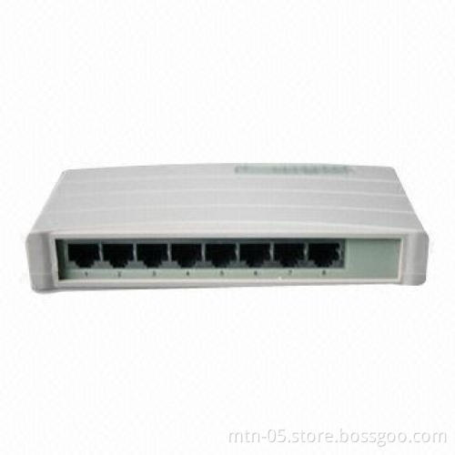 Giga Fast Ethernet Switch with 8 Ports and Internal Power Supply